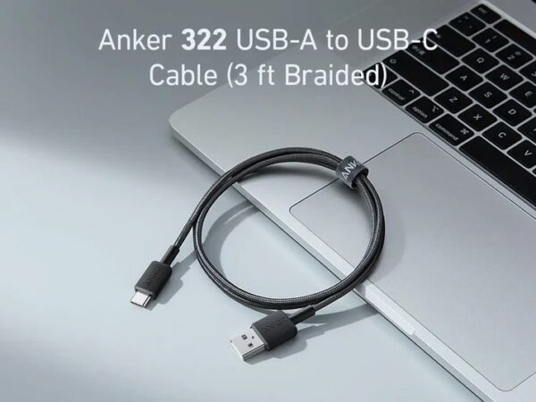 Anker 322 Usb-a To Usb-c Braided Cable 3ft (A81h6h11) - Black - Image 2