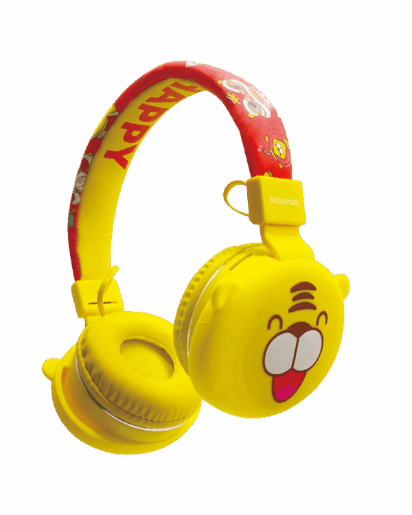 Moxedo Junior Happy Furry King Wireless On-ear Headphones -yellow
