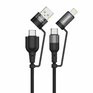 4 In 1 Braided Cable Interchangeable Usb-a/ Usb-c To Usb-c/ Lightning