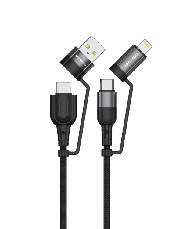 4 In 1 Braided Cable Interchangeable Usb-a/ Usb-c To Usb-c/ Lightning
