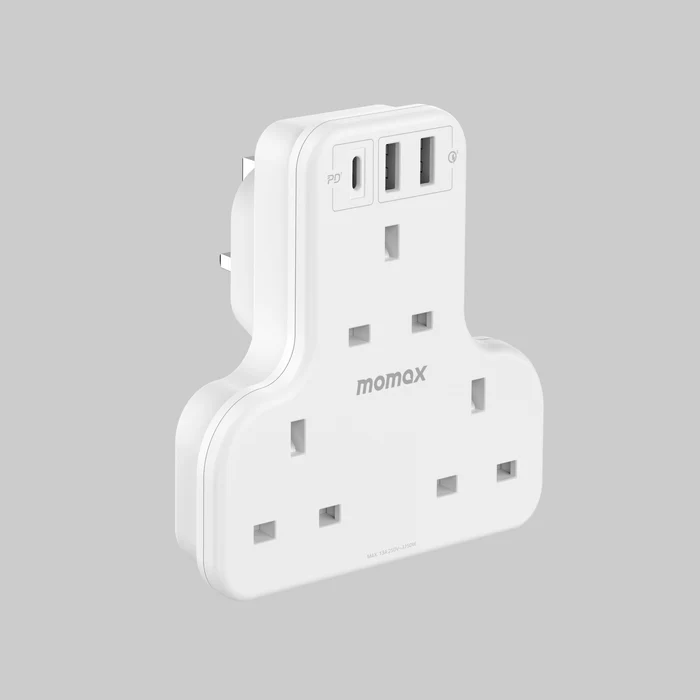 Momax Oneplug 3 Outlet T-shaped Extension Socket With USB