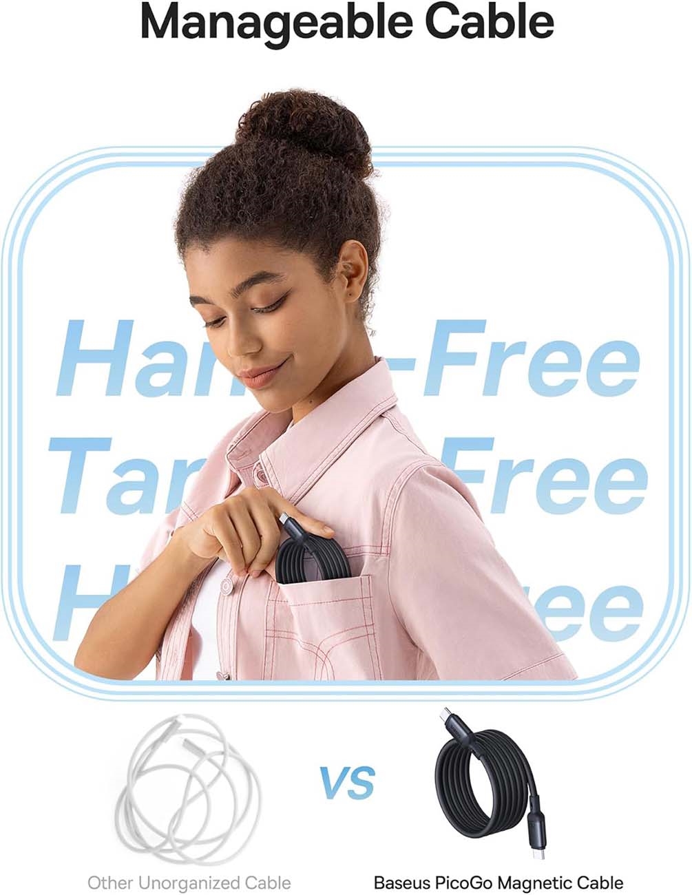 Baseus PicoGo Magnetic Cable / Type-C to Type-C / 240W Power / 1 Meter Length - Image 3