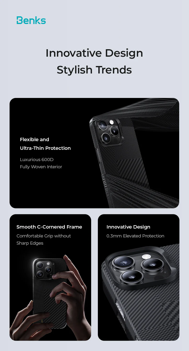 Benks Montage Magnetic ArmorAir Kevlar Case for iPhone 16 Series - Image 4