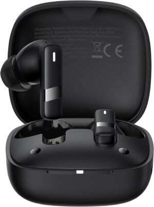 Baseus E20 Wireless Earphones / With Noise Cancellation / Water-resistant / Black