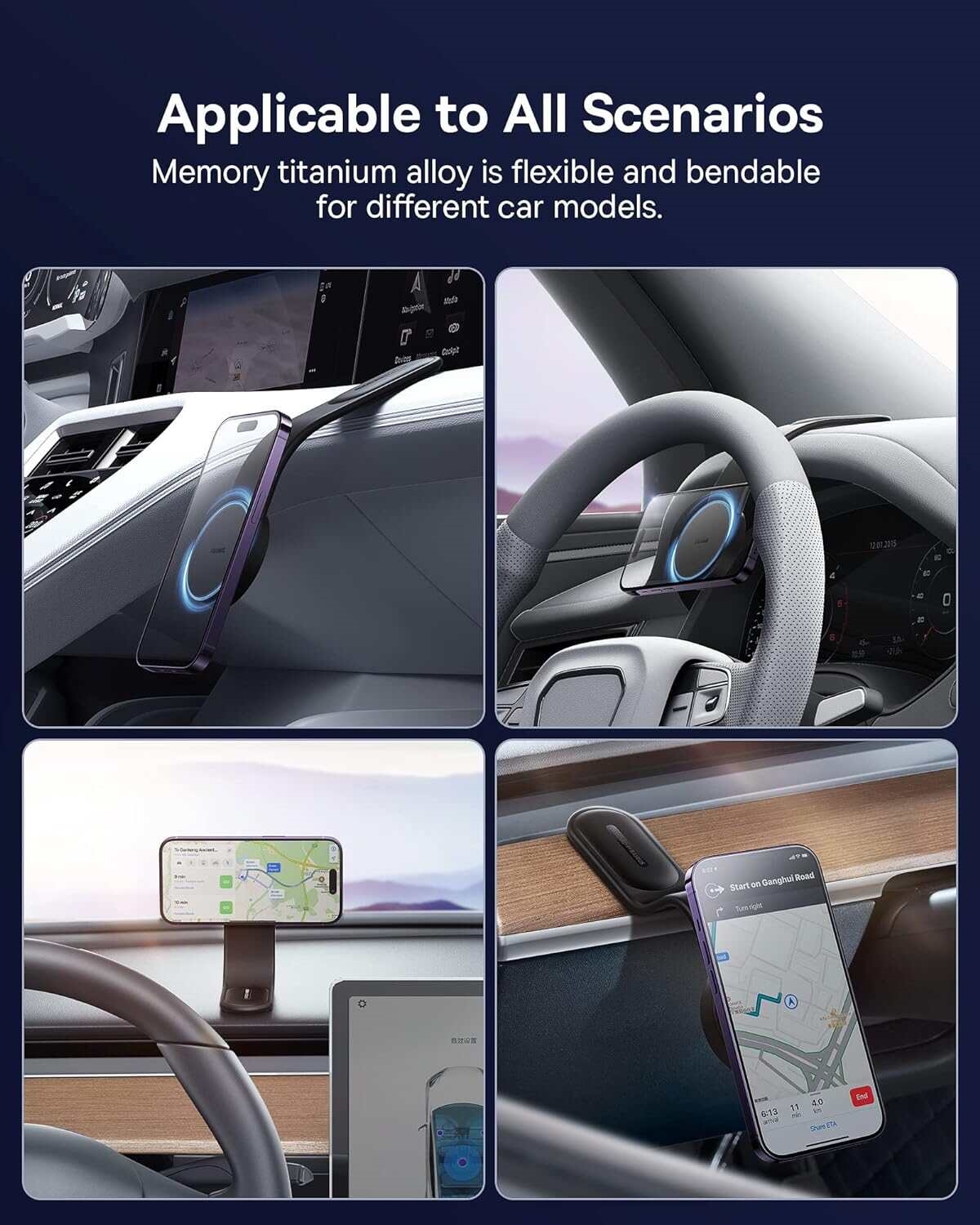 Baseus Magnetic Stand / Flexible Arm / With Wireless Charger / Suits Multiple Surfaces / MagSafe - Image 4