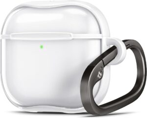 Spigen Ultra Hybrid Case for Apple AirPods 4 / Built-in Carabiner / Drop Protection / Clear