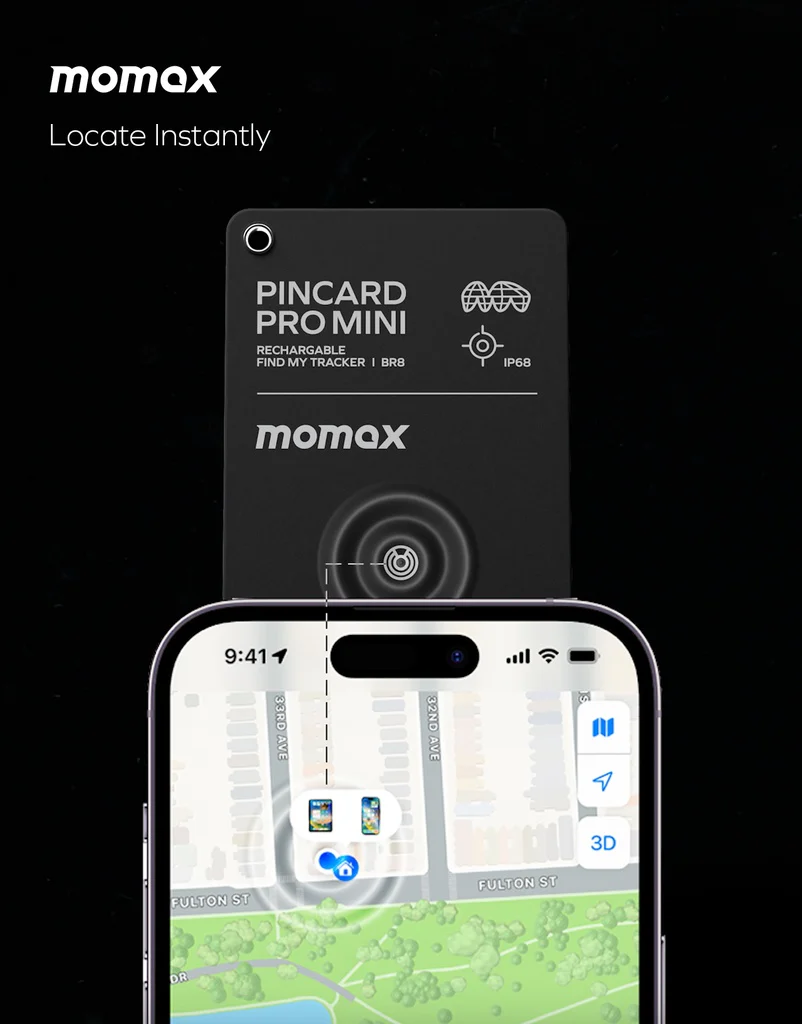 Momax Pincard Mini Findmy Gps Tracker With Wireless Charging - Image 5