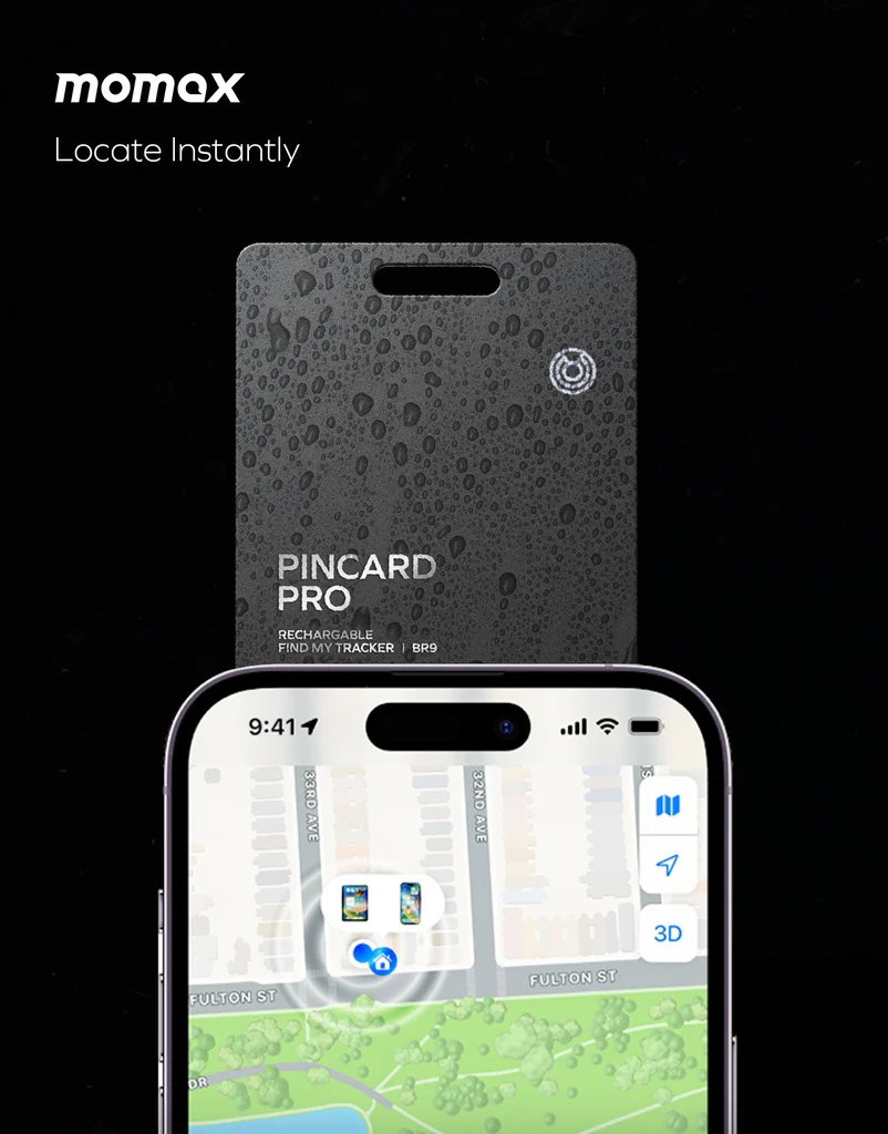 Momax Pincard Pro Apple Find My Certified Tracker Support Wireless Charging - Image 4