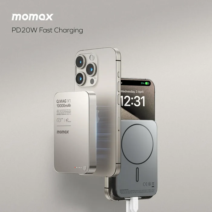 MOMAX Q.MAG X1 10000mAh Gen2 15w Magsafe Wireless Power Bank - Image 2