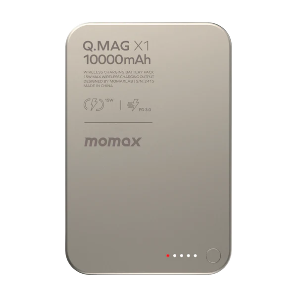 Momax Q.mag X1 10000mAh Gen2 15w Magsafe Wireless Power - Silver - Image 2
