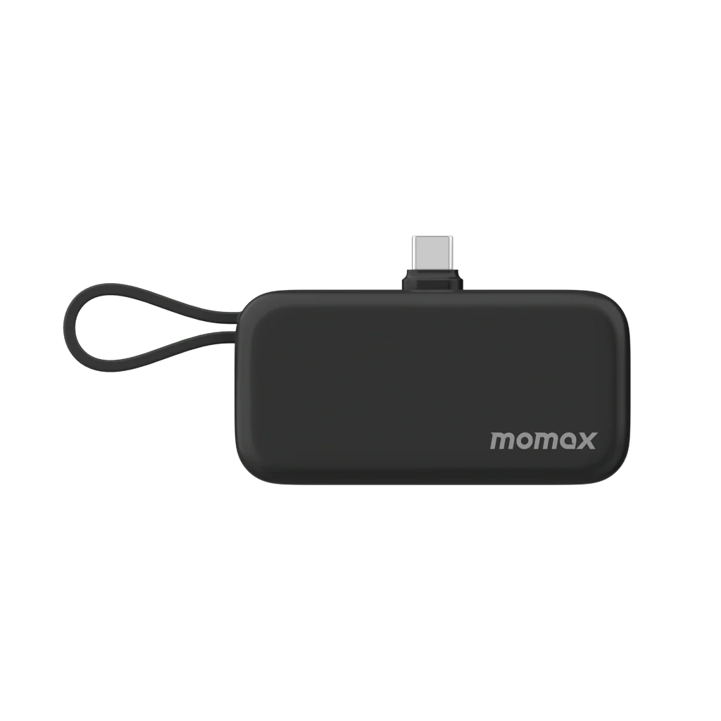 Momax 1-power Mini 5000mAh 3in1 Power Bank With USB - C Plug - Black - Image 2