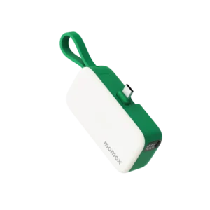 Momax 1-power Mini 5000mAh 3in1 Power Bank With USB – C Plug – Green