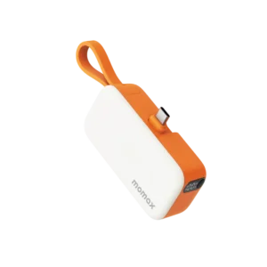 Momax 1-power Mini 5000mAh 3in1 Power Bank With USB – C Plug – Orange