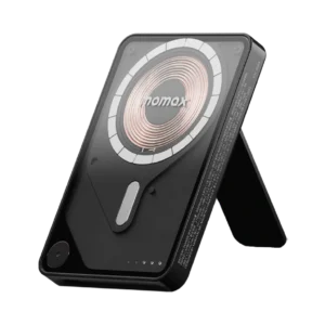 Momax 1-power X Pro 5000mAh Magnetic Wireless Power Bank With Stand – And Built-in USB-C Cable – Black
