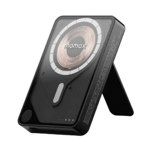 Momax 1-power X Pro 10000mAh Magnetic Wireless Power Bank With Stand – And Built-in USB-C Cable – Black