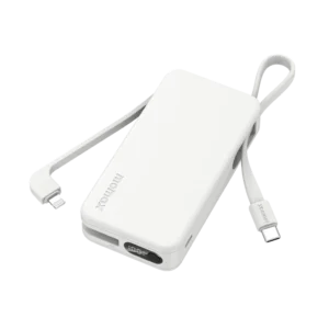 Momax 1-Power Vital+ 10000mAh Power Bank With Built In USB-C & Lightning Cable