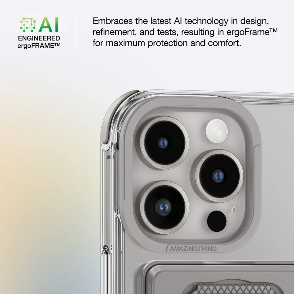 Amazingthing Omni Magsafe Drop Proof Case With Stand For Iphone 16 Series - Gray - Image 7