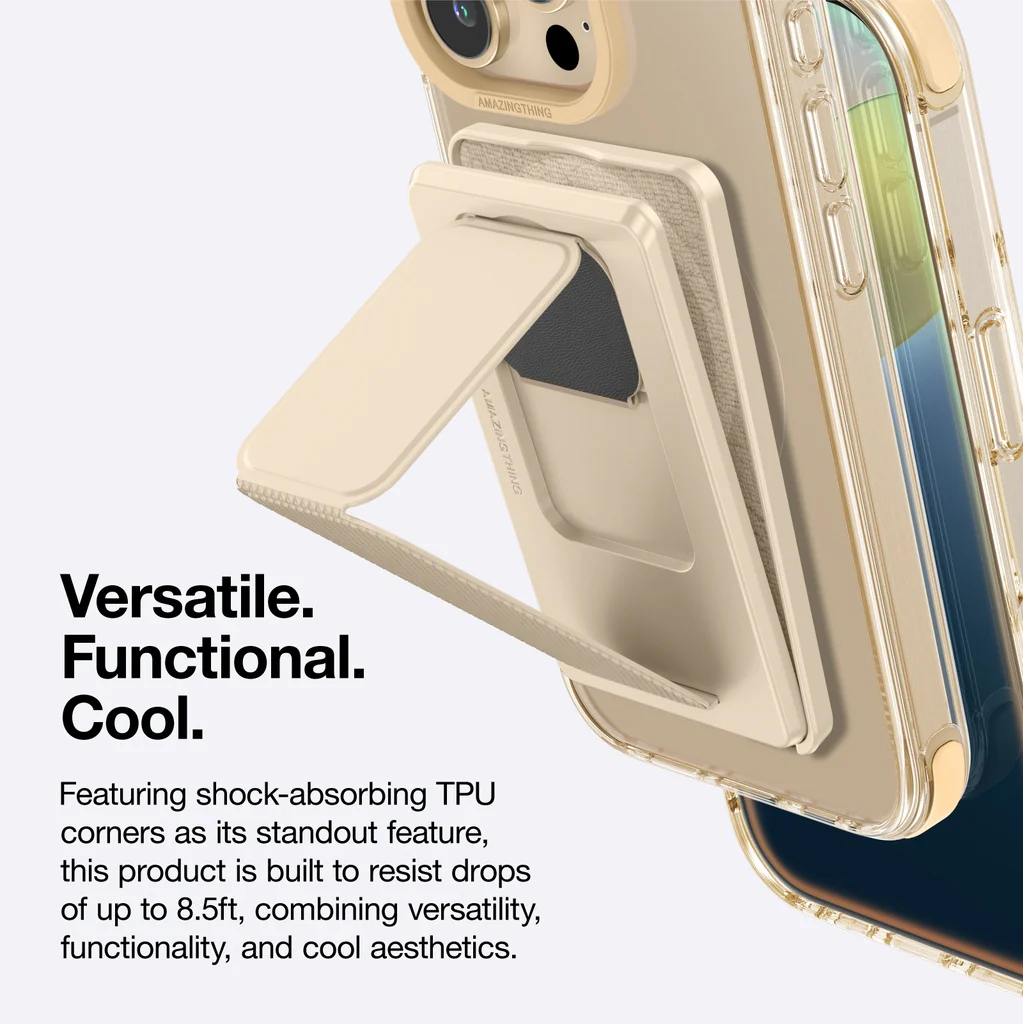 Amazingthing Omni Magsafe Drop Proof Case With Stand For Iphone 16 Series - Rose Gold - Image 5