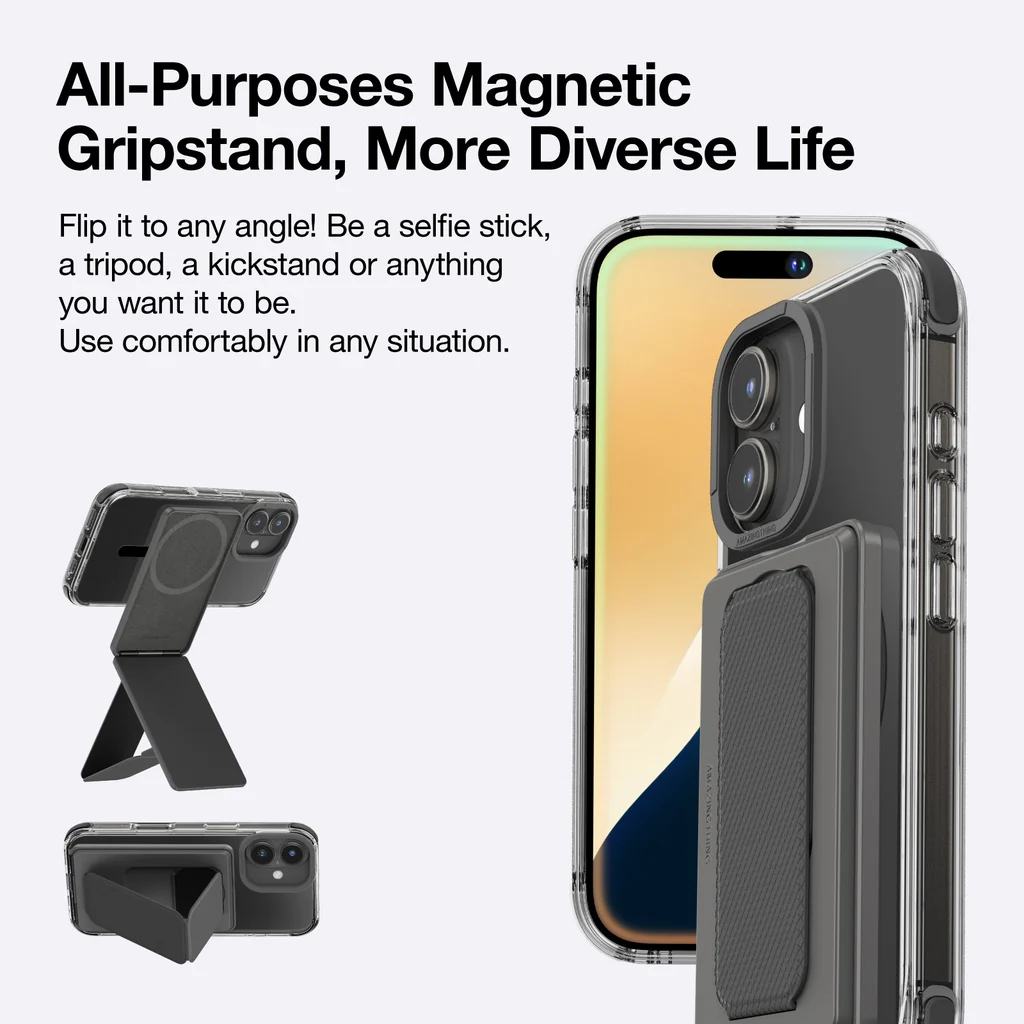 Amazingthing Omni Magsafe Drop Proof Case With Stand For Iphone 16 Series - Black - Image 5
