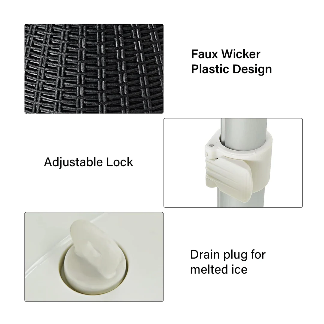 Bolt Cool Bar Plastic Extendable Coffee Table with Ice Bucket - Image 5