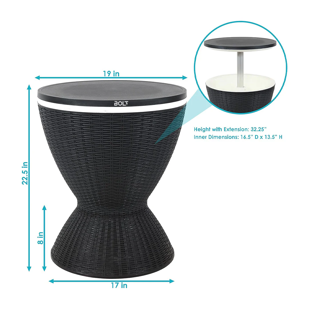 Bolt Cool Bar Plastic Extendable Coffee Table with Ice Bucket - Image 8