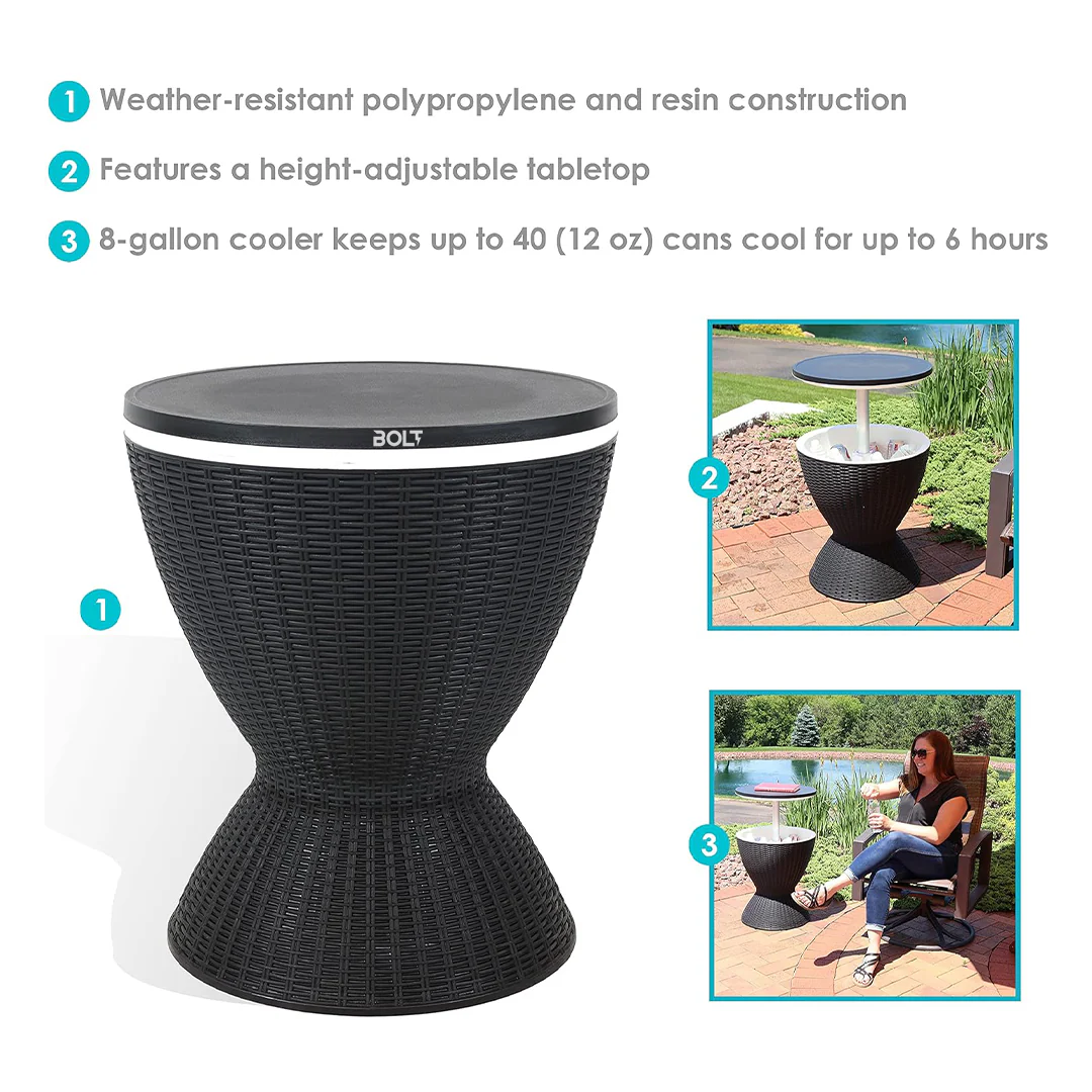 Bolt Cool Bar Plastic Extendable Coffee Table with Ice Bucket - Image 7