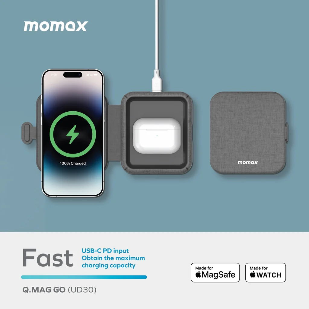 Momax Q. Mag Go 20w 2-in-1 Wireless Charger With Magsafe - Image 5