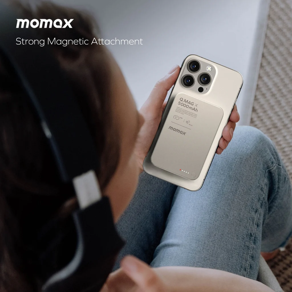 Momax Q.mag X 5000mAh Gen2 15w Ultra Slim Magsafe Wireless Power Bank - Image 7