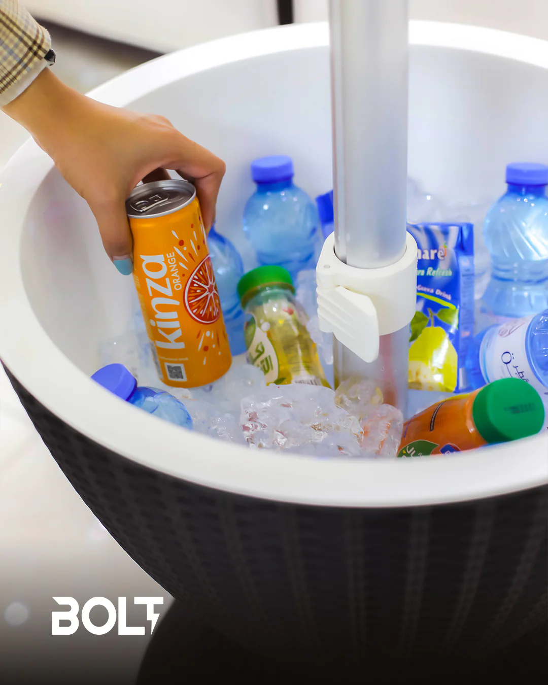 Bolt Cool Bar Plastic Extendable Coffee Table with Ice Bucket - Image 4