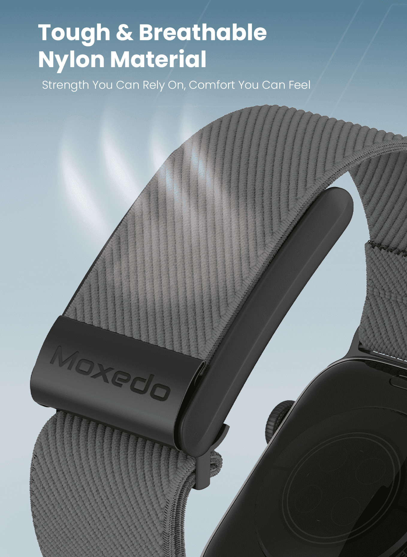 Moxedo Hybrid fit-weave Nylon Braided Band - Gray - Image 2