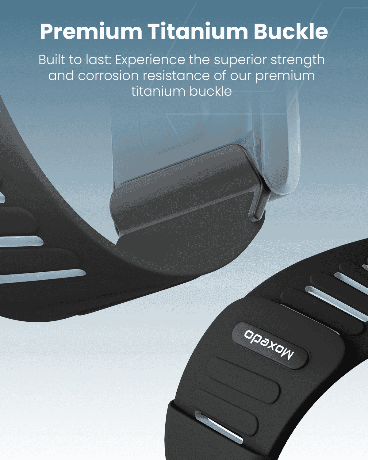 Moxedo Flow-Fit Silicone Watch Strap for Whoop 4.0 - Black Gray - Image 3