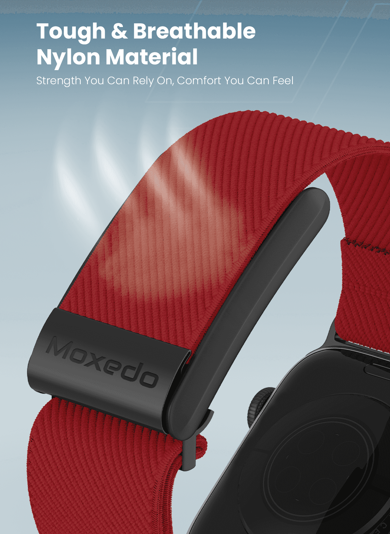 Moxedo Hybrid fit-weave Nylon Braided Band - Red - Image 2