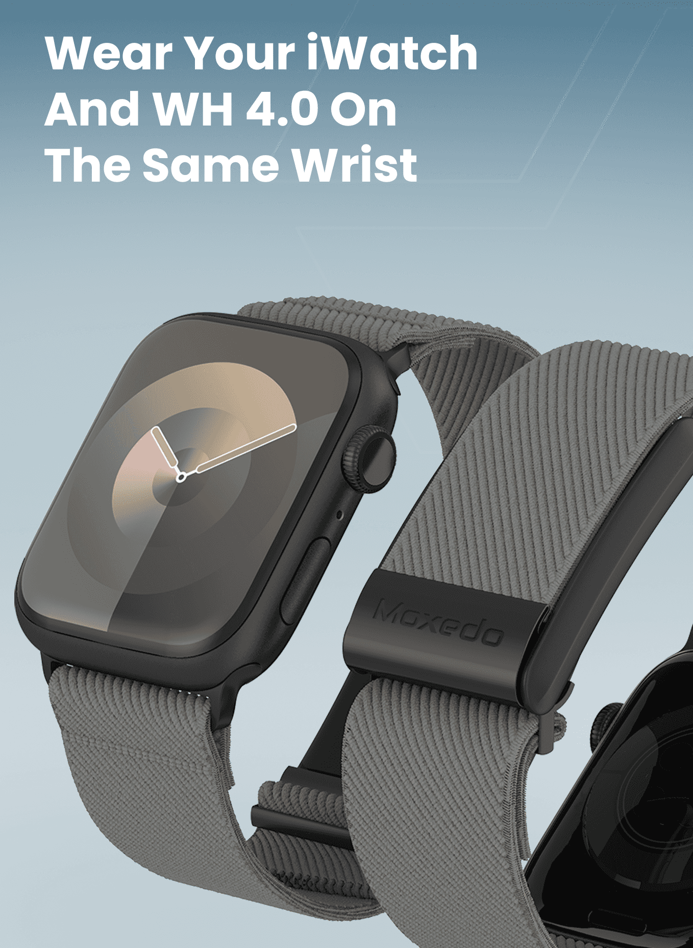 Moxedo Hybrid fit-weave Nylon Braided Band - Gray - Image 3