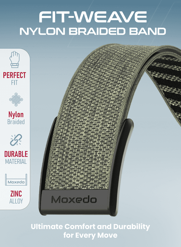 Moxedo Fit-Weave Nylon Braided Band - Cray Green - Image 3