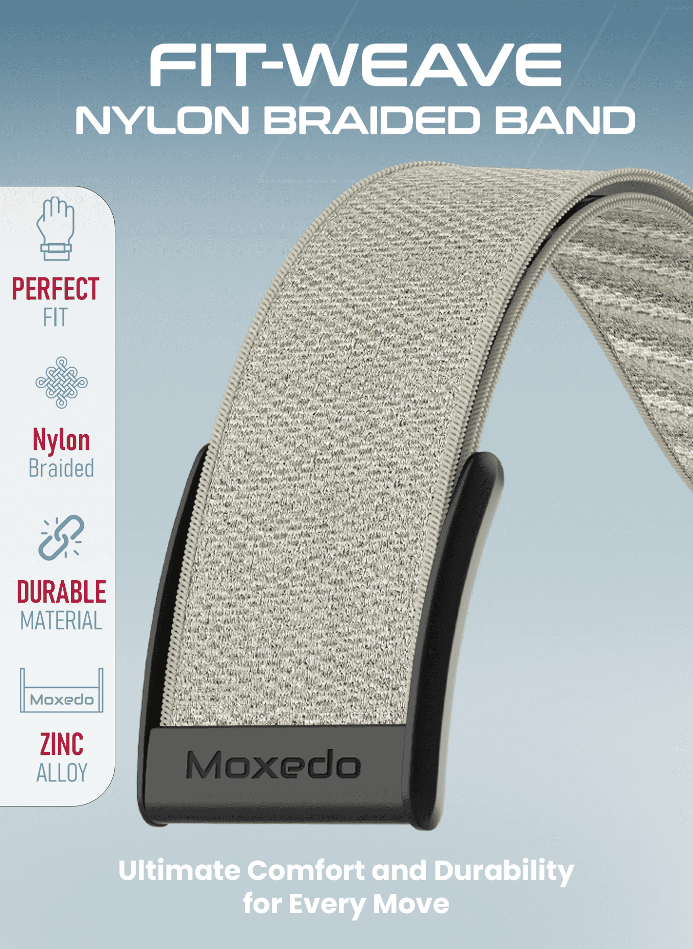 Moxedo Fit-Weave Nylon Braided Band - Starlight - Image 4