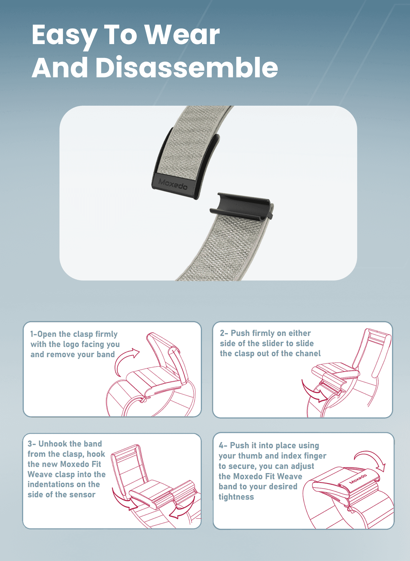 Moxedo Fit-Weave Nylon Braided Band - Starlight - Image 5