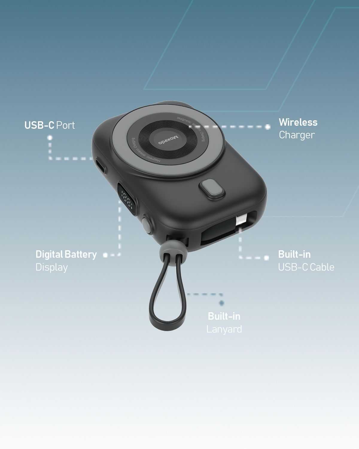 Moxedo Snap-On Magnetic Wireless Charging Power Bank 8000mAh - Image 3