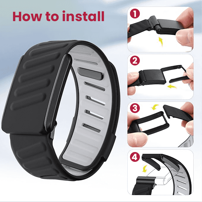 Moxedo Flow-Fit Silicone Watch Strap for Whoop 4.0 - Black Gray - Image 2