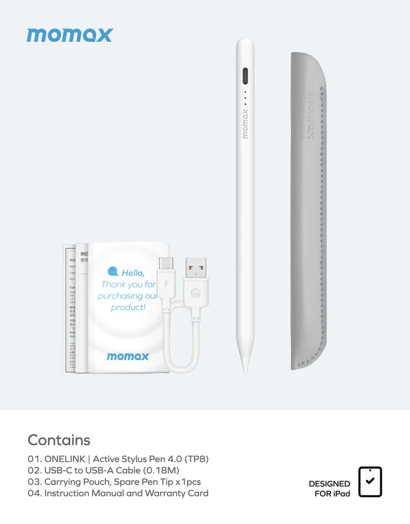 Momax Onelink Active Stylus Pen 4.0 for Ipad - Image 5