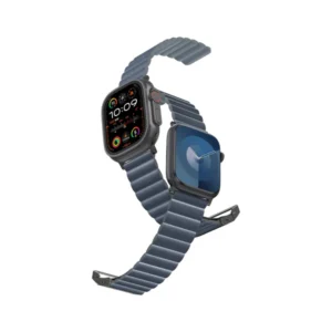 Amazing Thing Glamour Sense Leather Band With Titanlink For Apple Watch – Blue