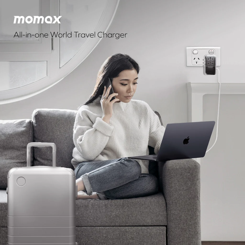 Momax 1-world Flow 35w 4 Port With Built-in USB-C Cable Travel Adaptor - Image 8