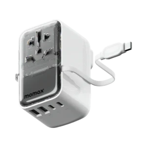 Momax 1-world Flow 35w 4 Port With Built-in USB-C Cable Travel Adaptor