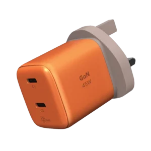 Momax 1-charge 45W 1-Port GaN Charger – 2 USB C Port – Orange