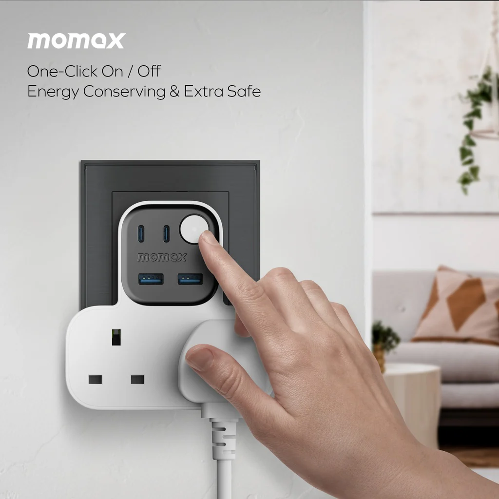 Momax 1-charger Work Flow T-shaped Extention 2 Socket With USB - Image 5