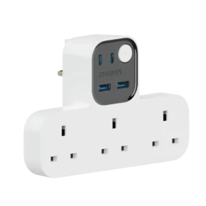 Momax 1-charger Work Flow T-shaped Extention 3 Socket With Usb