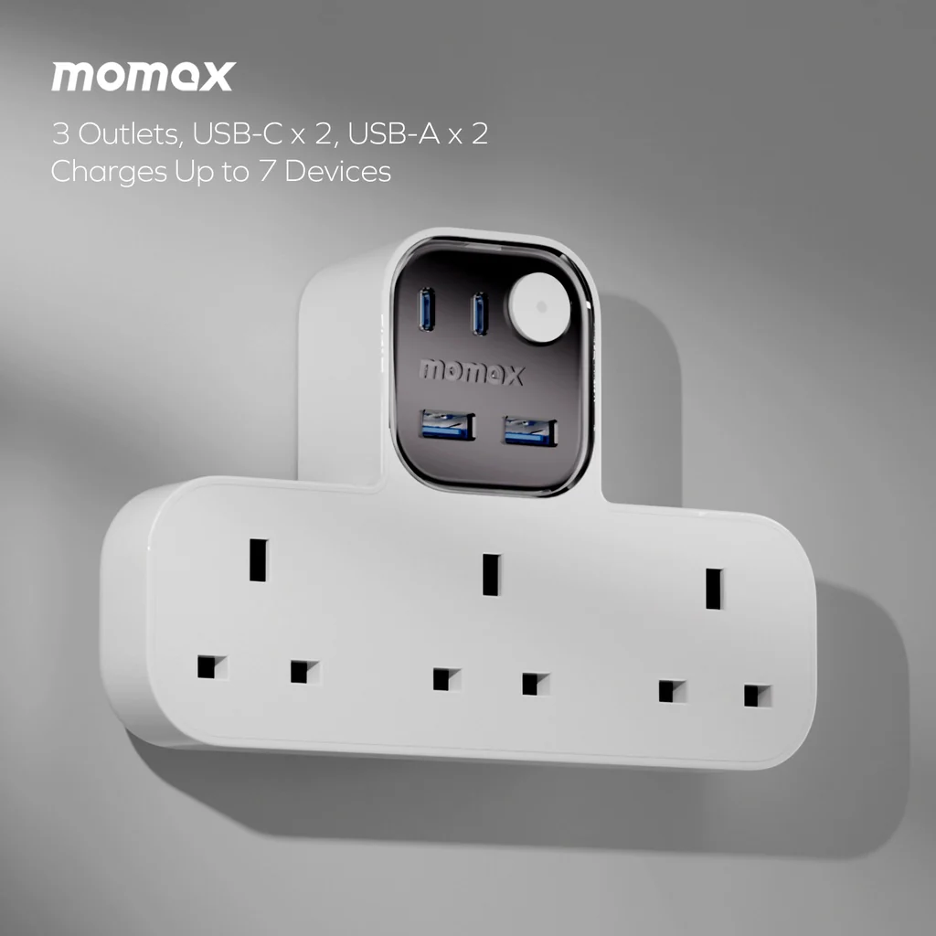 Momax 1-charger Work Flow T-shaped Extention 3 Socket With Usb - Image 2