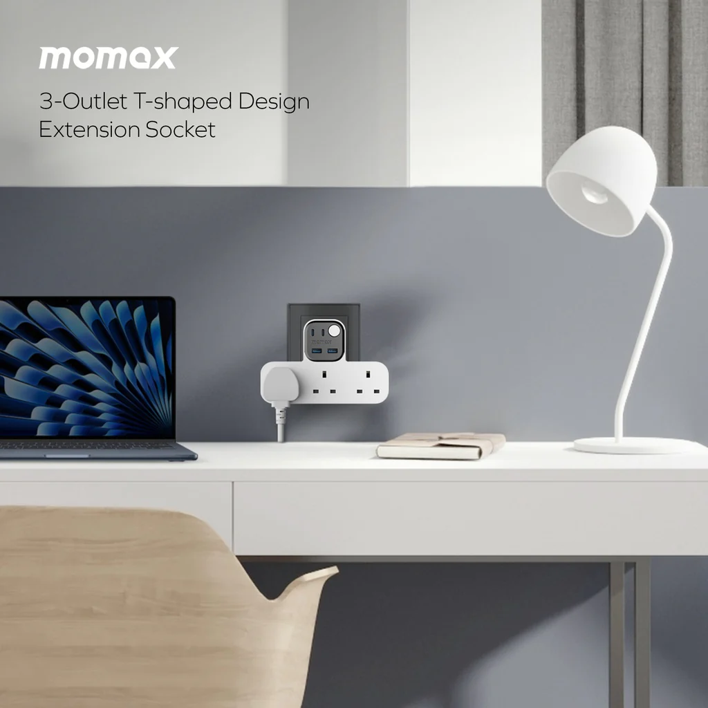 Momax 1-charger Work Flow T-shaped Extention 3 Socket With Usb - Image 4