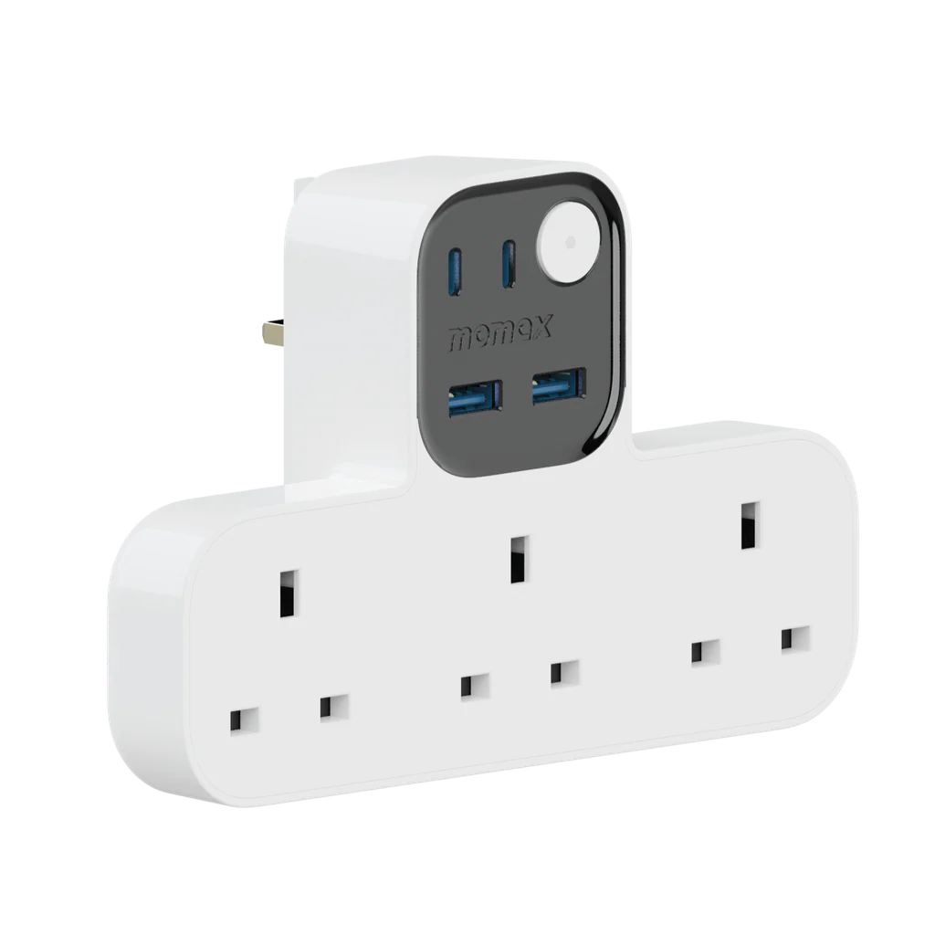 Momax 1-charger Work Flow T-shaped Extention 3 Socket With Usb
