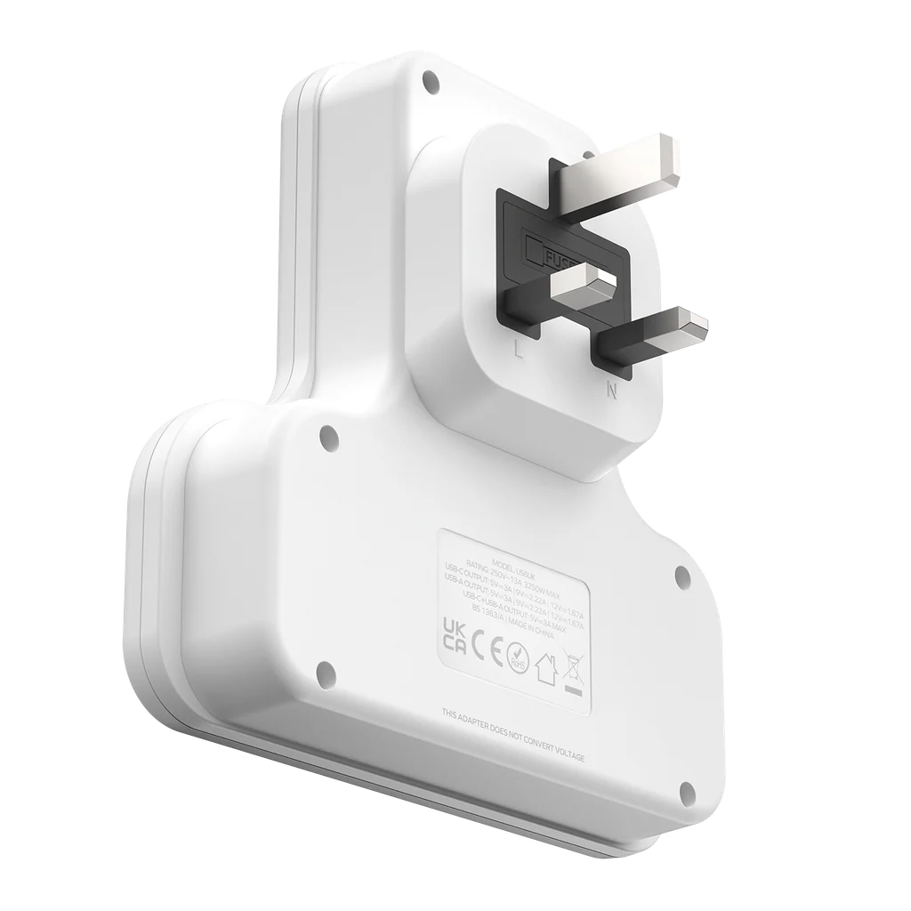 Momax Oneplug 3 Outlet T-shaped Extension Socket With USB - Image 4