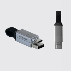 Rolling Square InCharge®6 Moon White 6 in 1 Charging Cable 0.25ft Moon White